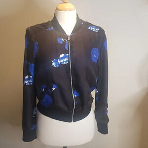 DREW silk floral  bomber jacket